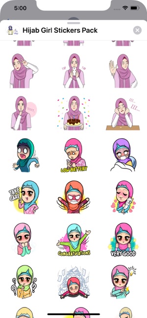 Hijab Girl Stickers Pack(圖5)-速報App
