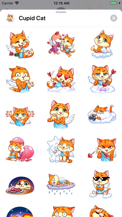 Cupid Cat Love Stickers