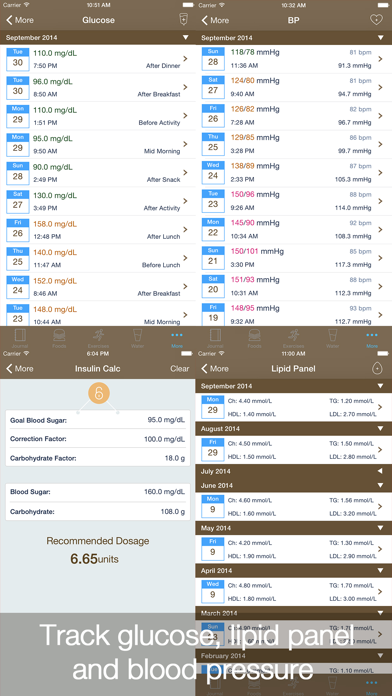 Daily Carb Premium – Carbohydrate, Glucose, Medication, Blood Pressure and Exercise Tracker Screenshot 3