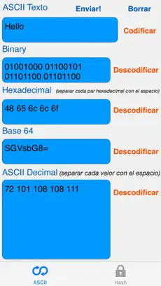 Captura 3 HEX ASCII BASE64 MD5 SHA conv. iphone