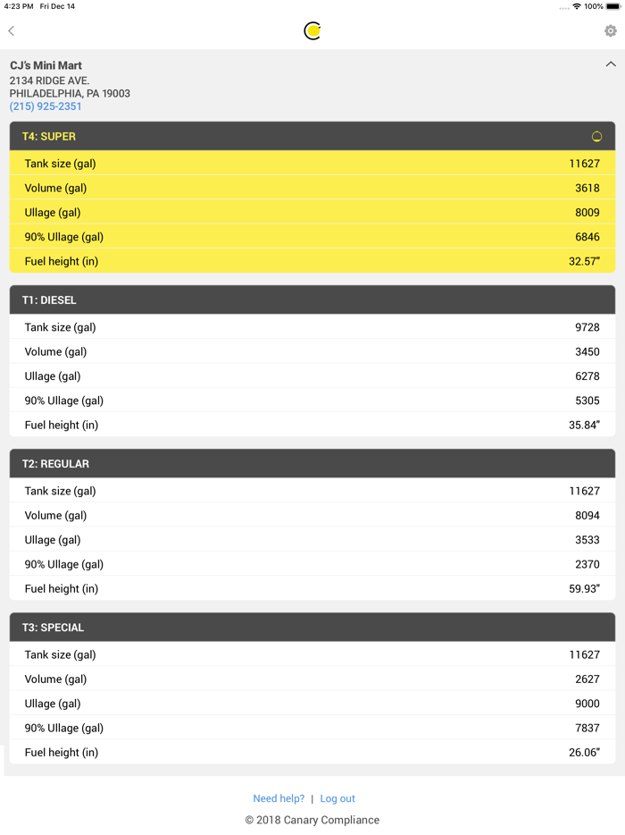 Canary Remote Inventory