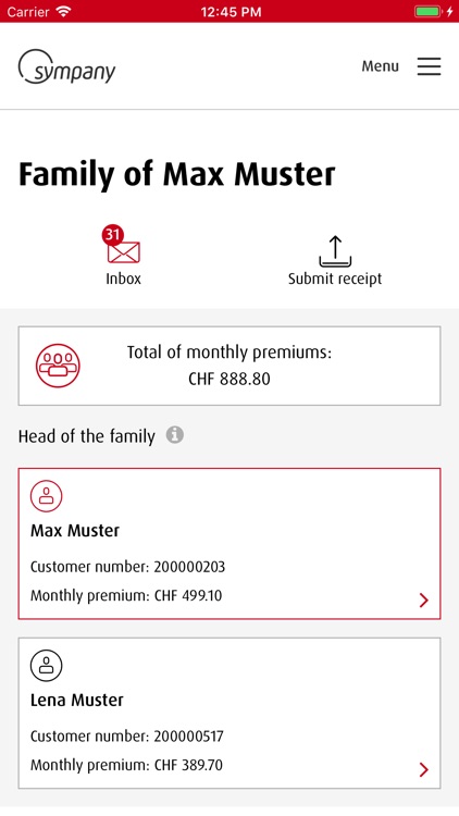 mySympany screenshot-7
