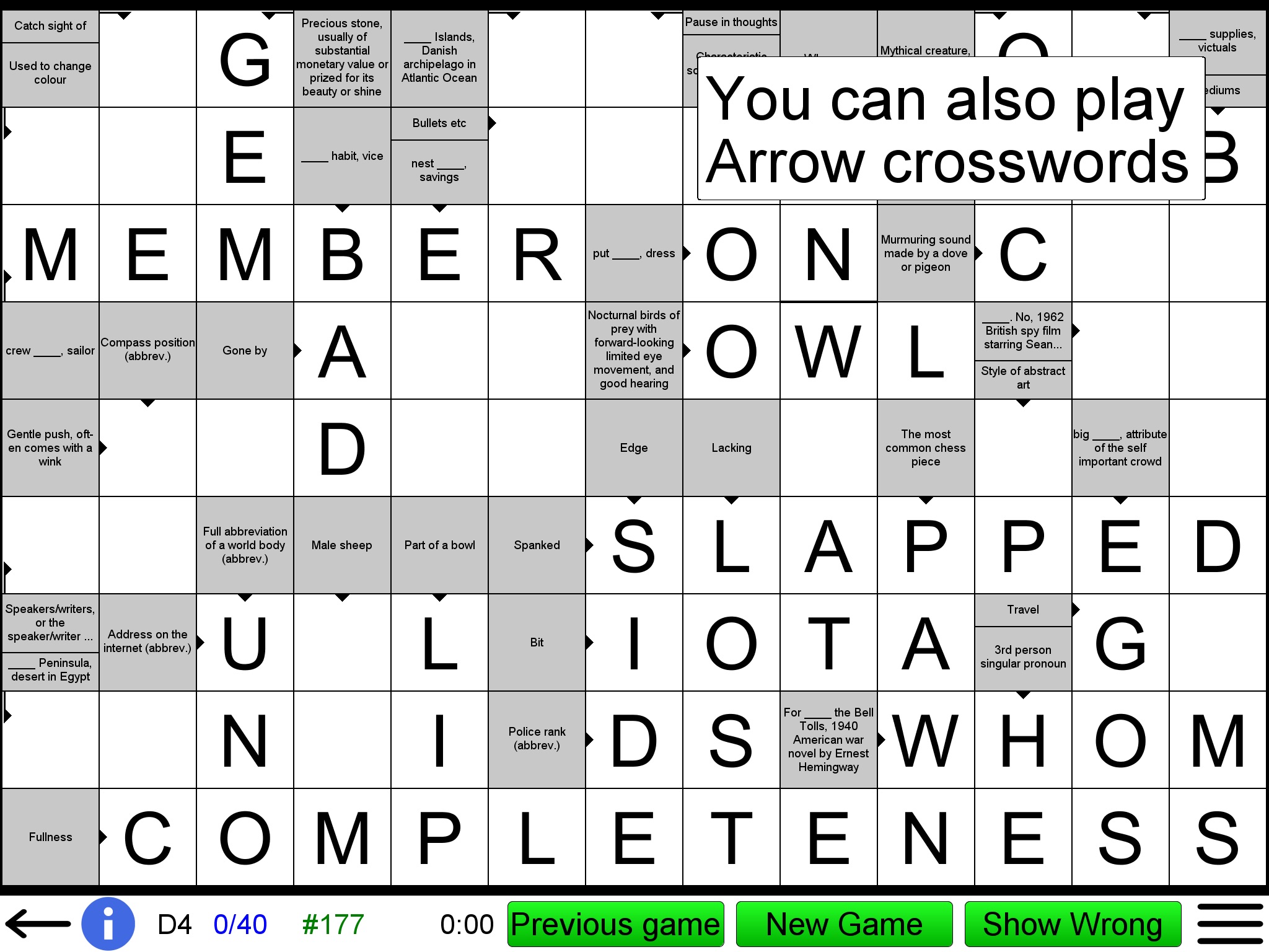 Crossword Unlimited + screenshot 2