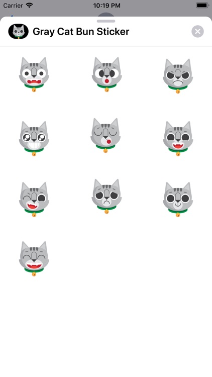 Gray Cat Bun Sticker