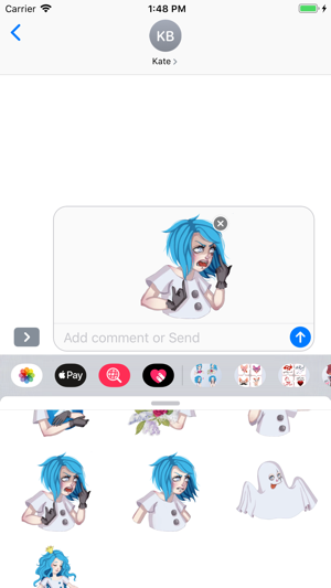 Blue Hair Girl Emojis(圖5)-速報App