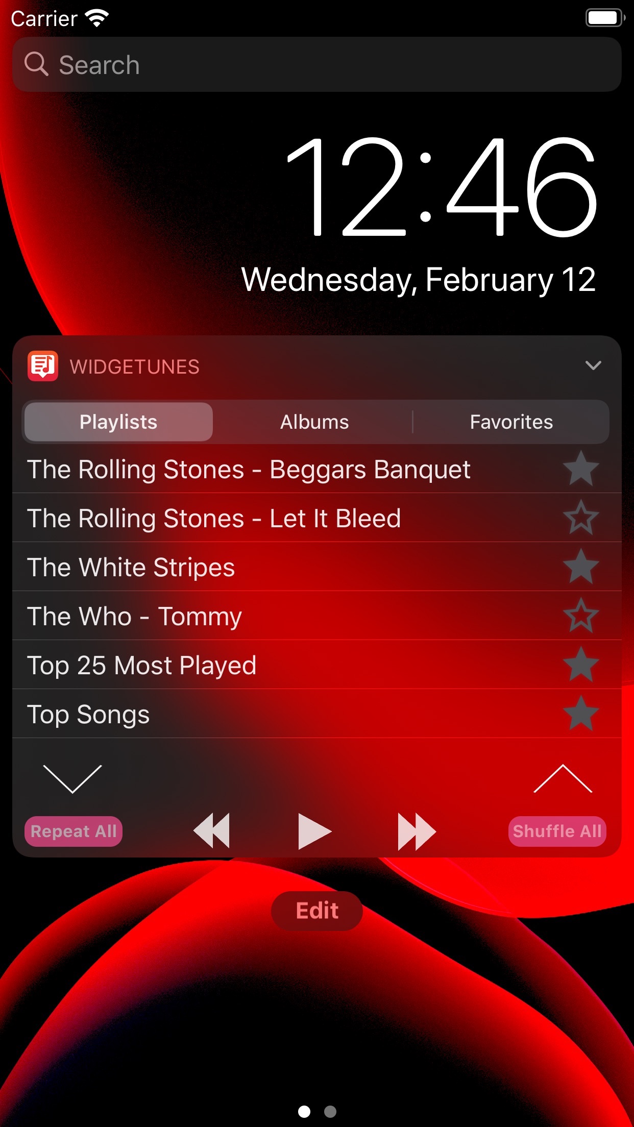 Screenshot do app WidgeTunes - The Music Widget