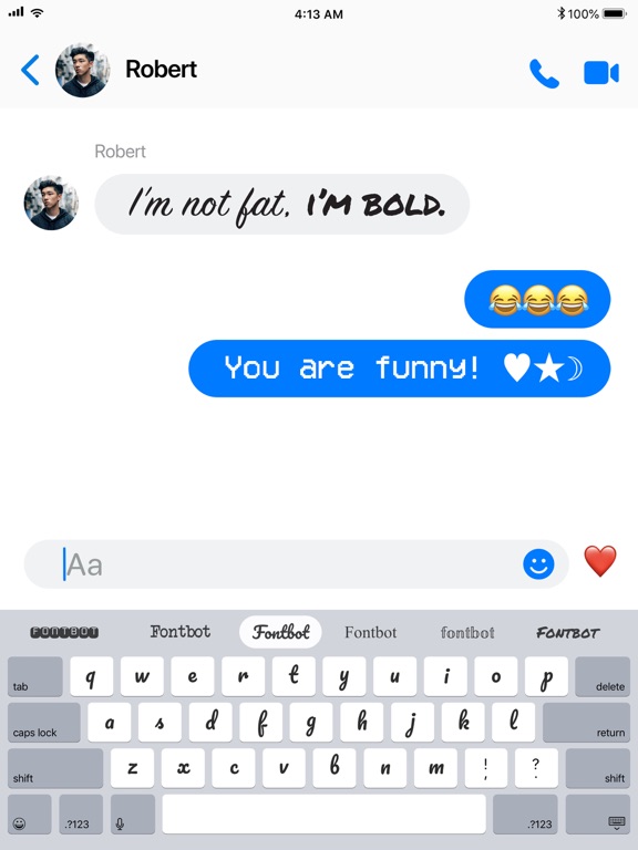 iPad Image of Fontbot: Custom fonts keyboard