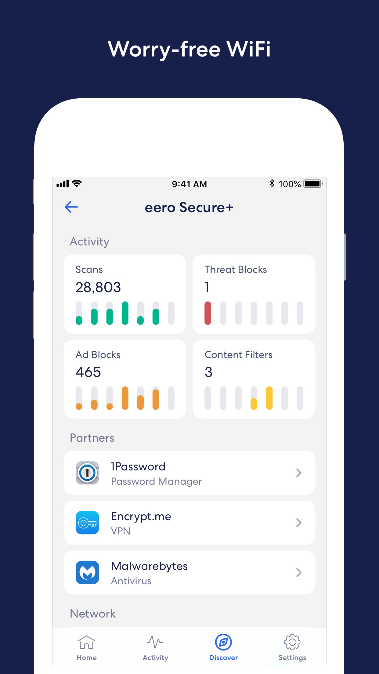Screenshot do app eero home WiFi system