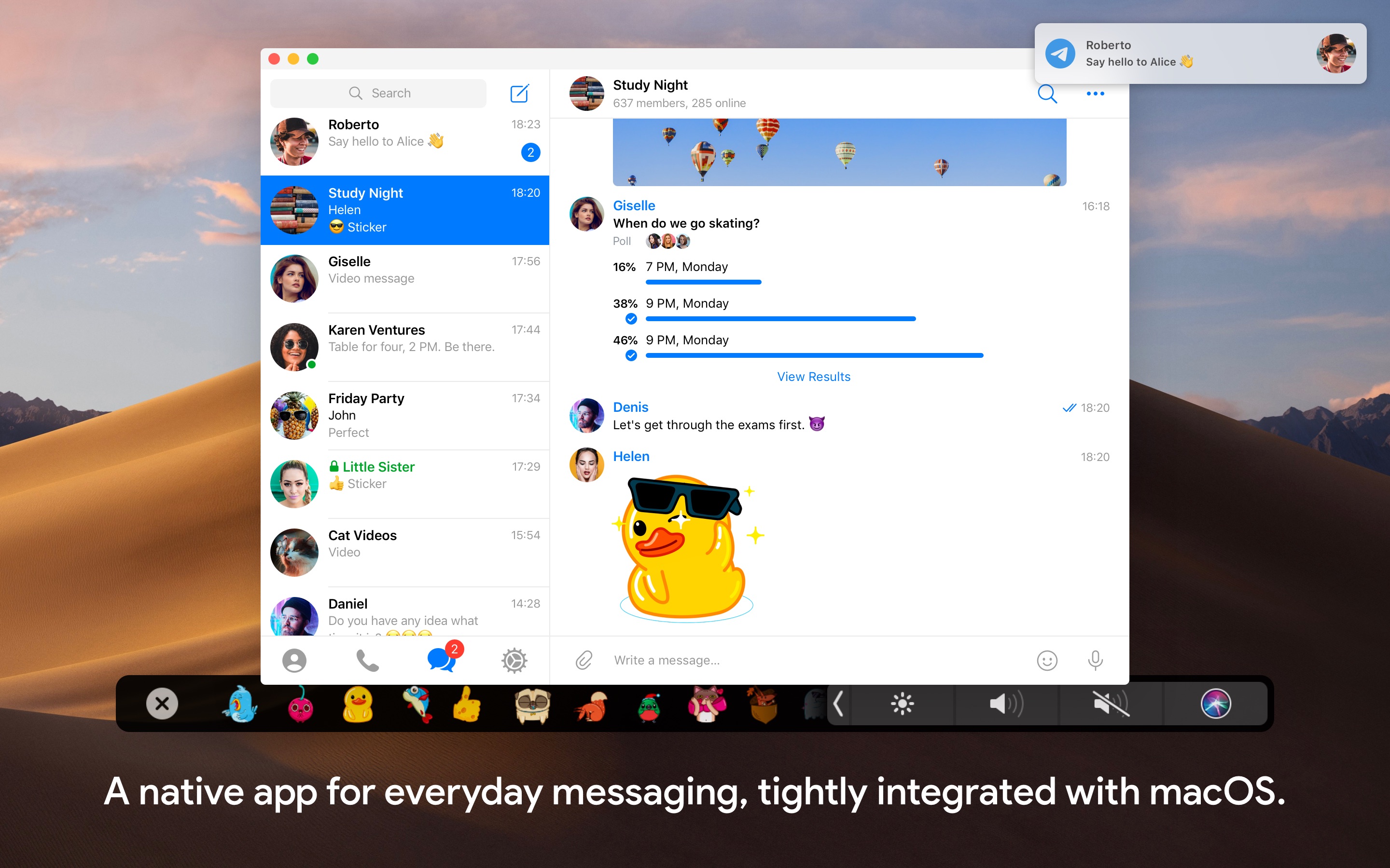 Screenshot do app Telegram