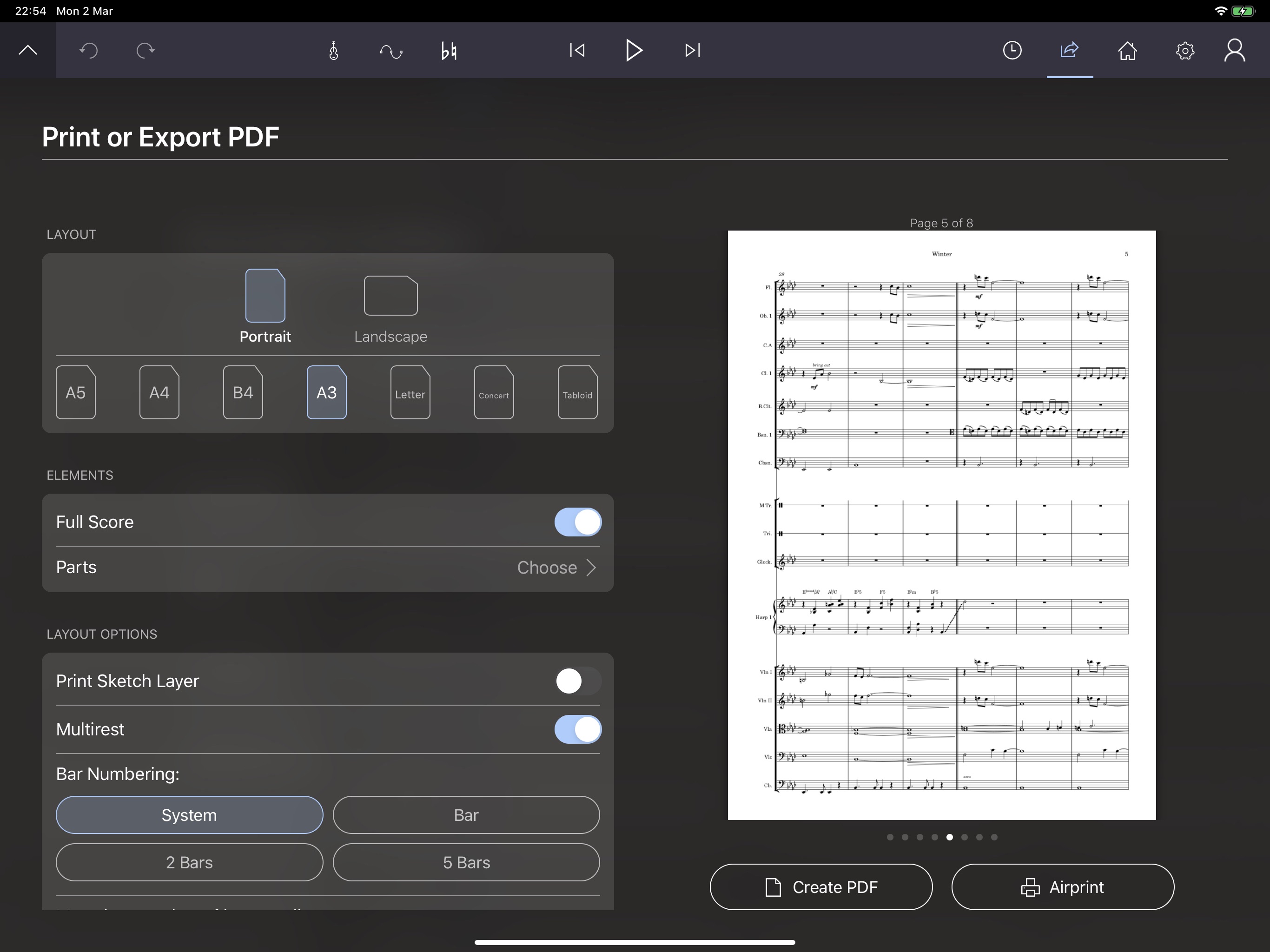Screenshot do app StaffPad