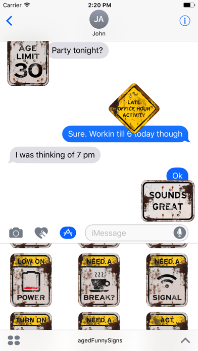 How to cancel & delete 100+ Aged Funny Signs Sticker Pack (Rusty) from iphone & ipad 1