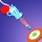 Tap to fire the bullet, hit the target, and avoid hitting the rope on the gun or no bullets