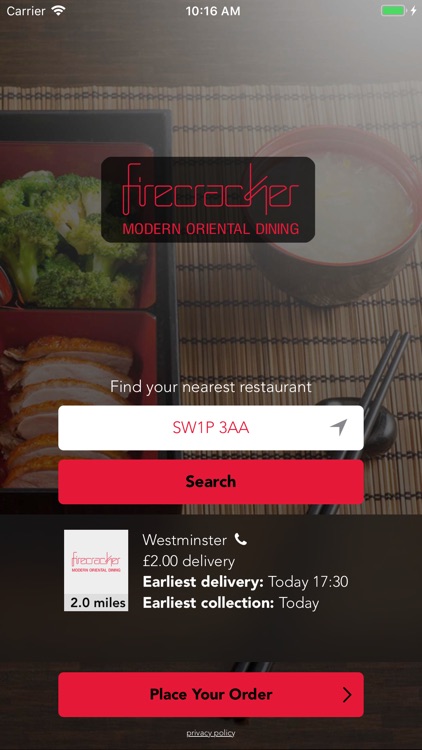 Firecracker Ordering App