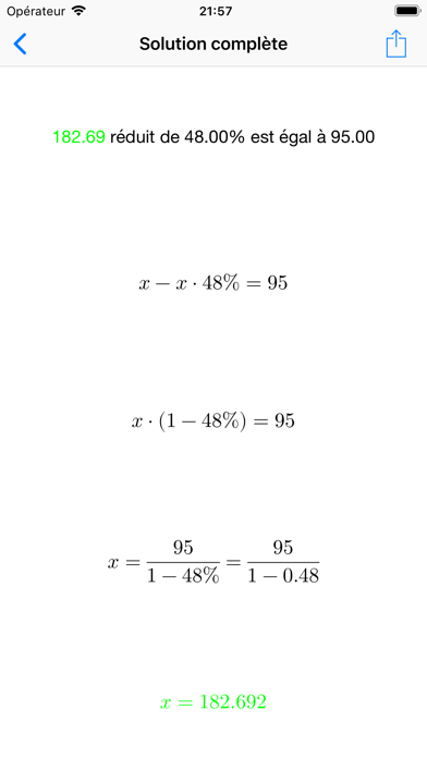 Pourcentages Solver % Pourcentages Solver %