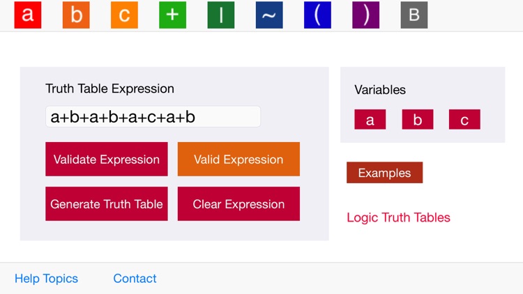 Logic Truth Tables screenshot-4