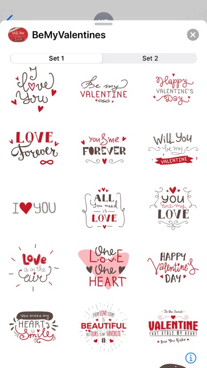 Be My Valentine Sticker Sets