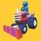 Let's go on an incredible adventure with funny cars and little humans, collecting cubes and building roads from them