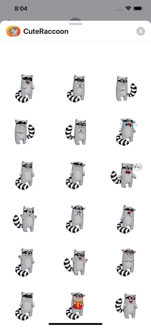 Cute Raccoon Sticker - fc