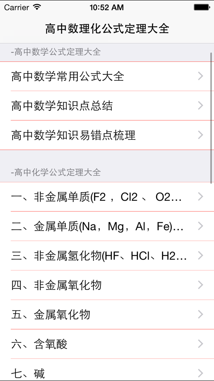 高中数理化公式定理大全