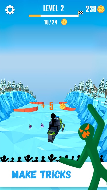 Snowmobile Stickman: Flip Race