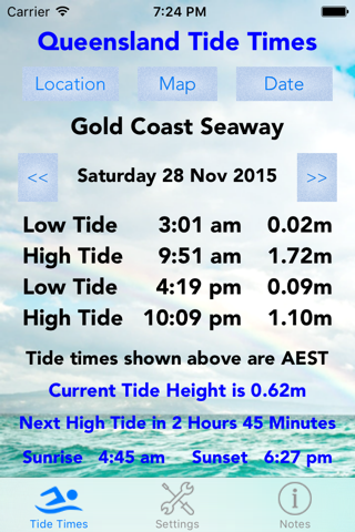 QLD Tide Times - náhled