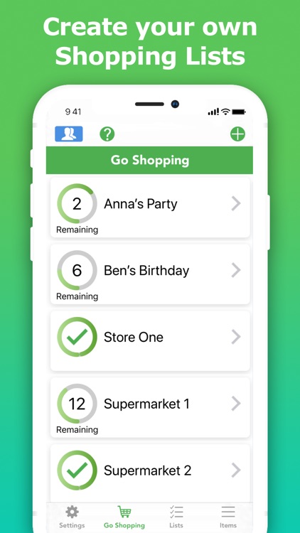 Shopping List & Sharing