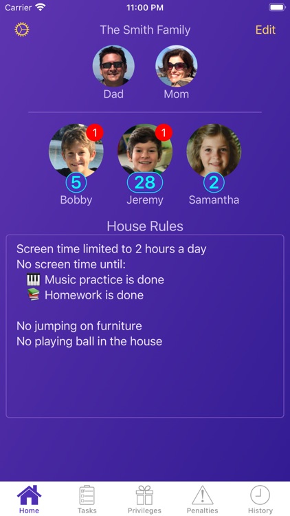 Privilege Points Chore Tracker