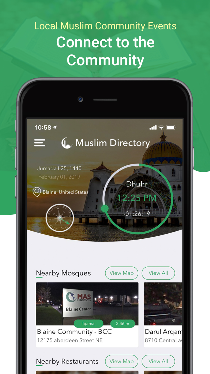 Muslim Directory Qibla, Athan