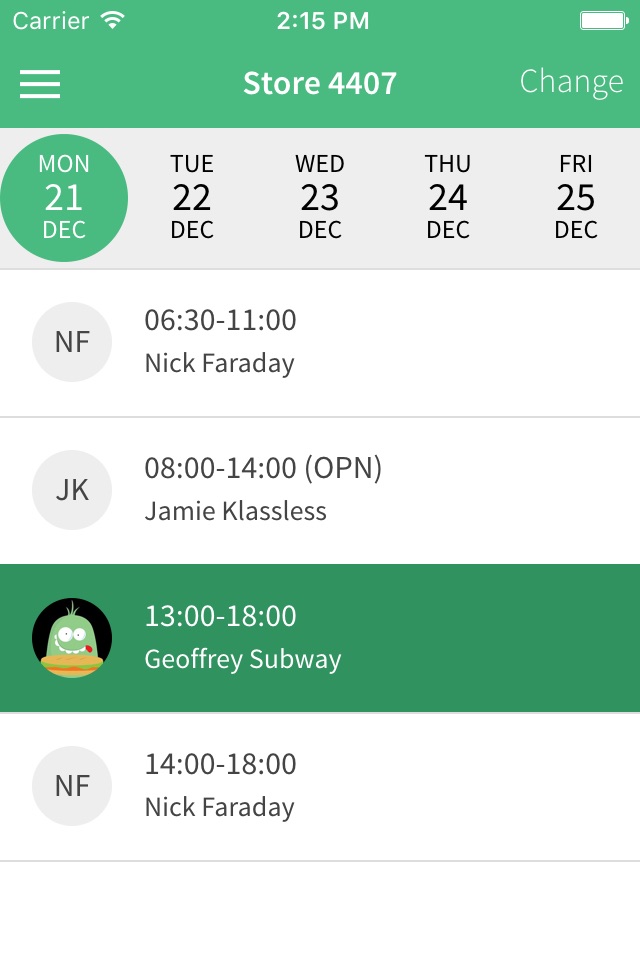 The SUBWAY® Labor Scheduler screenshot 3