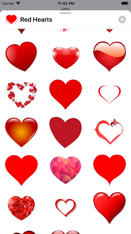 Red Heart Shaped Stickers