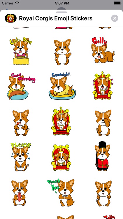Royal Corgis Emoji Stickers