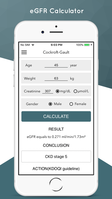 eGFR Calculator for kidney screenshot 3