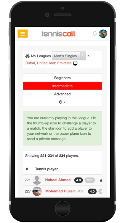 TennisCall: Tennis Player app screenshot-4