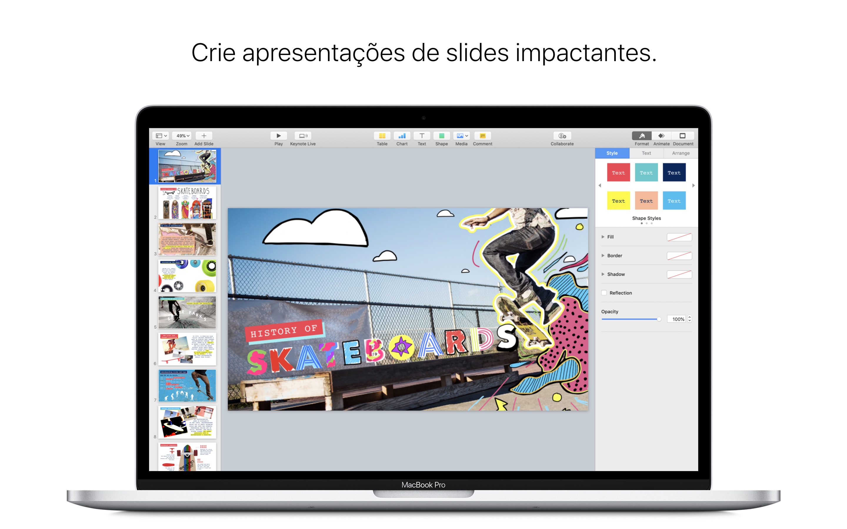 Screenshot do app Keynote