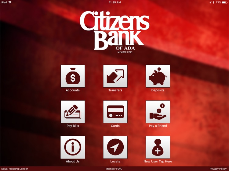 Citizens Bank of Ada for iPad screenshot-0