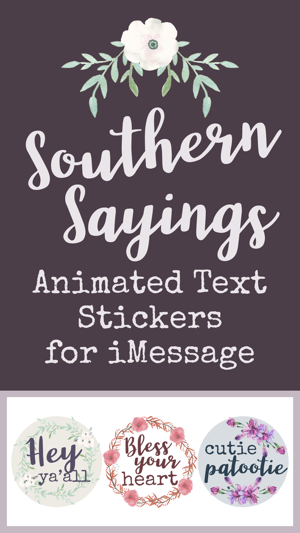 Southern Sayings Text Stickers