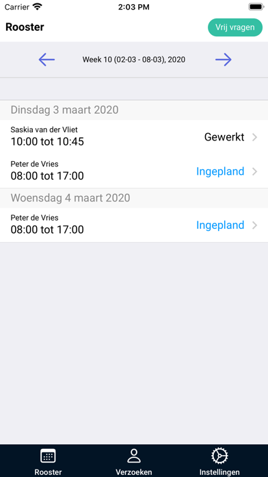 Personeelsplanning screenshot 2