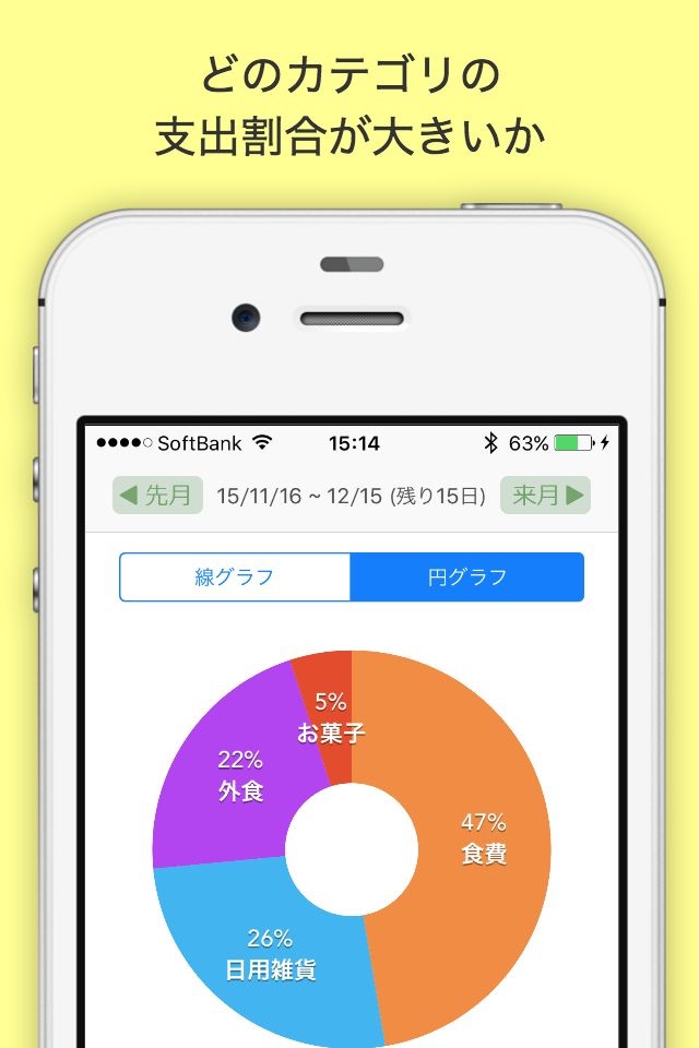 袋分家計簿 : 簡単人気の家計簿アプリ screenshot 2