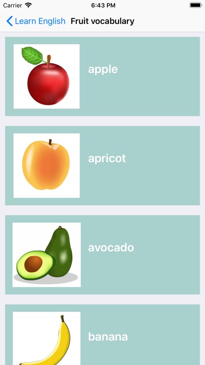 Learn English:Fruits names