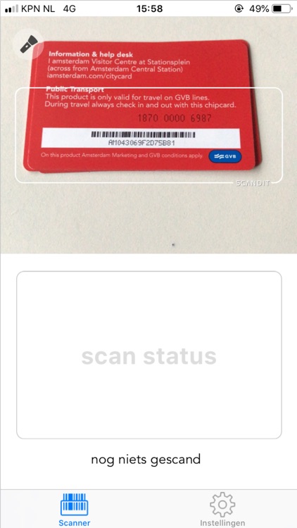 I amsterdam City Card Scanner