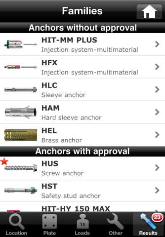 Hilti Anchors Selector screenshot 3