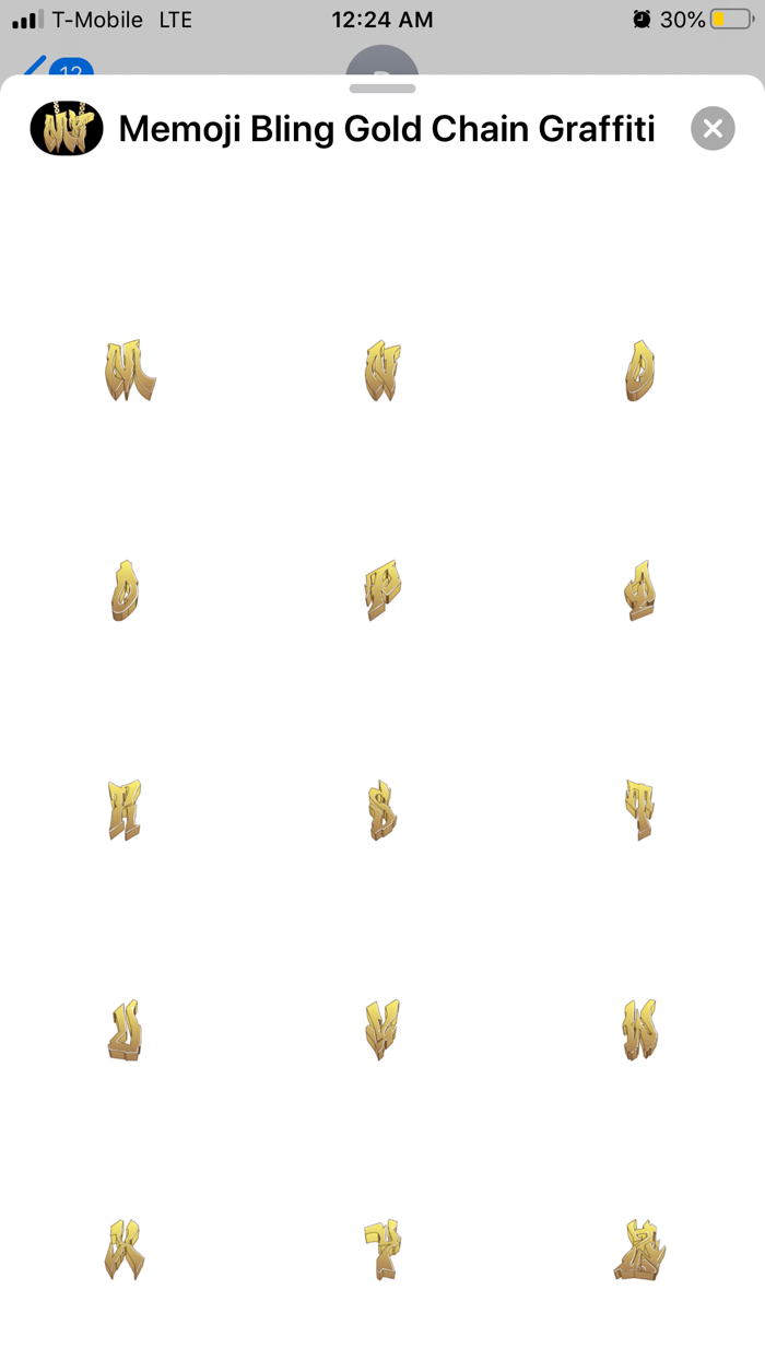 Memoji Bling Gold Chain Graffi