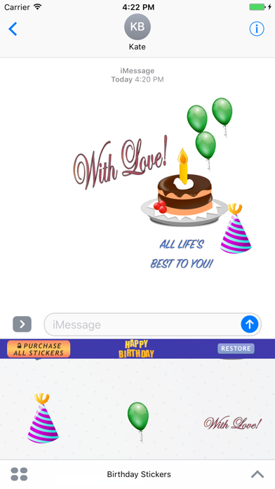 How to cancel & delete Birthday Stickers for iMessage : Happy Birthday from iphone & ipad 3