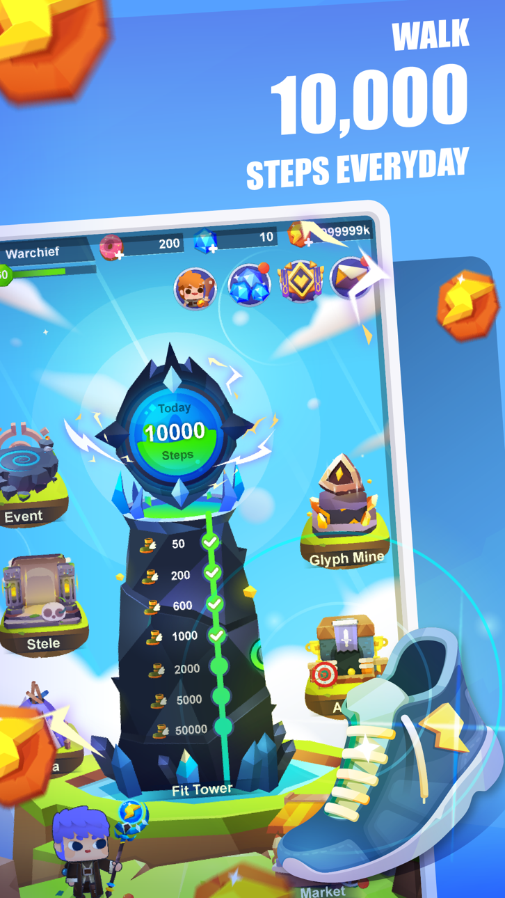 Fitness RPG - Workout games Original screenshot 2 - iOS game interface