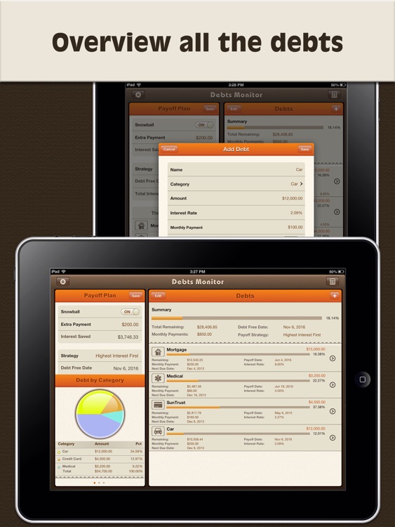 Debts Monitor Pro for iPad
