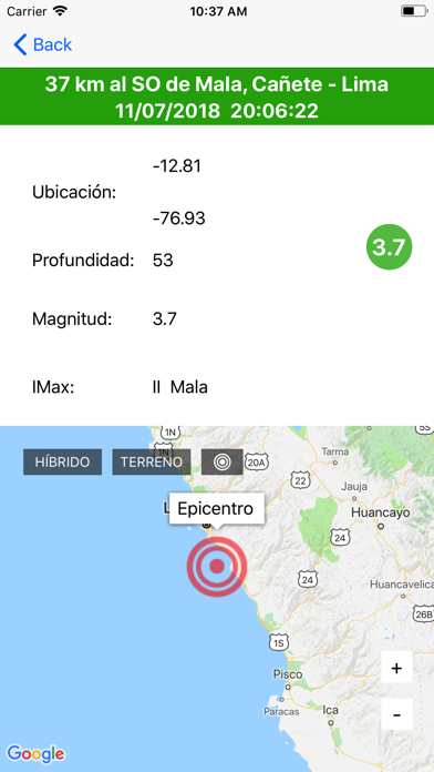 Sismos Peru screenshot 4