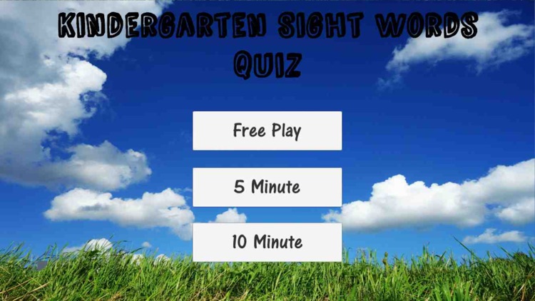 Kindergarten Sight Word Quiz