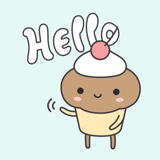 Cup cake character sticker iOS App