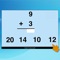 In this app an addition problem (for instance, 9 + 1) appears at the top of the screen with the answer space blank