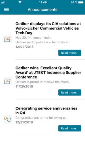 Oetiker Intranet News